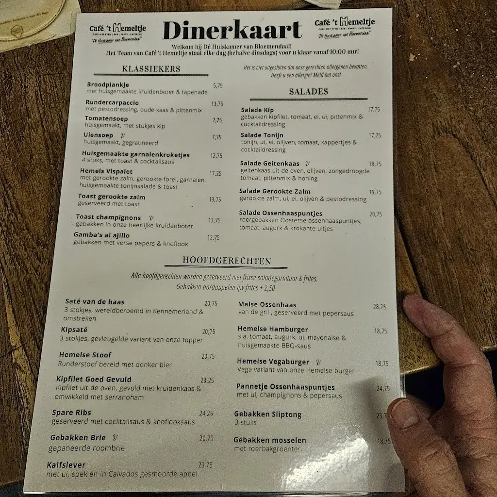 Menu_Café 't Hemeltje_Bloemendaal_immagine_2