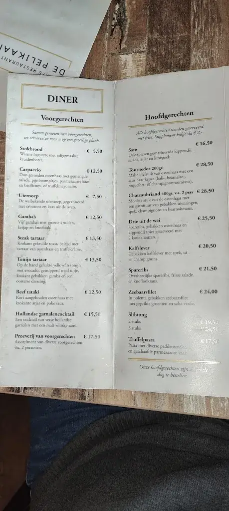 Menu_Bar Petit Restaurant de Pelikaan_Badhoevedorp_immagine_4