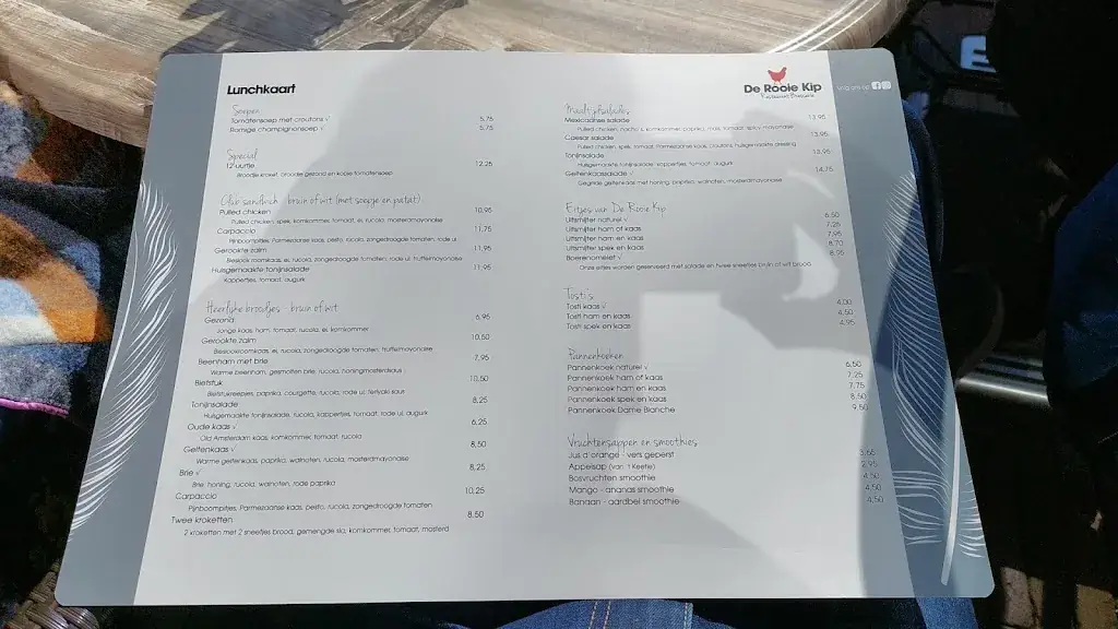 Menu_Restaurant Brasserie De Rooie Kip_Hoorn_image_1