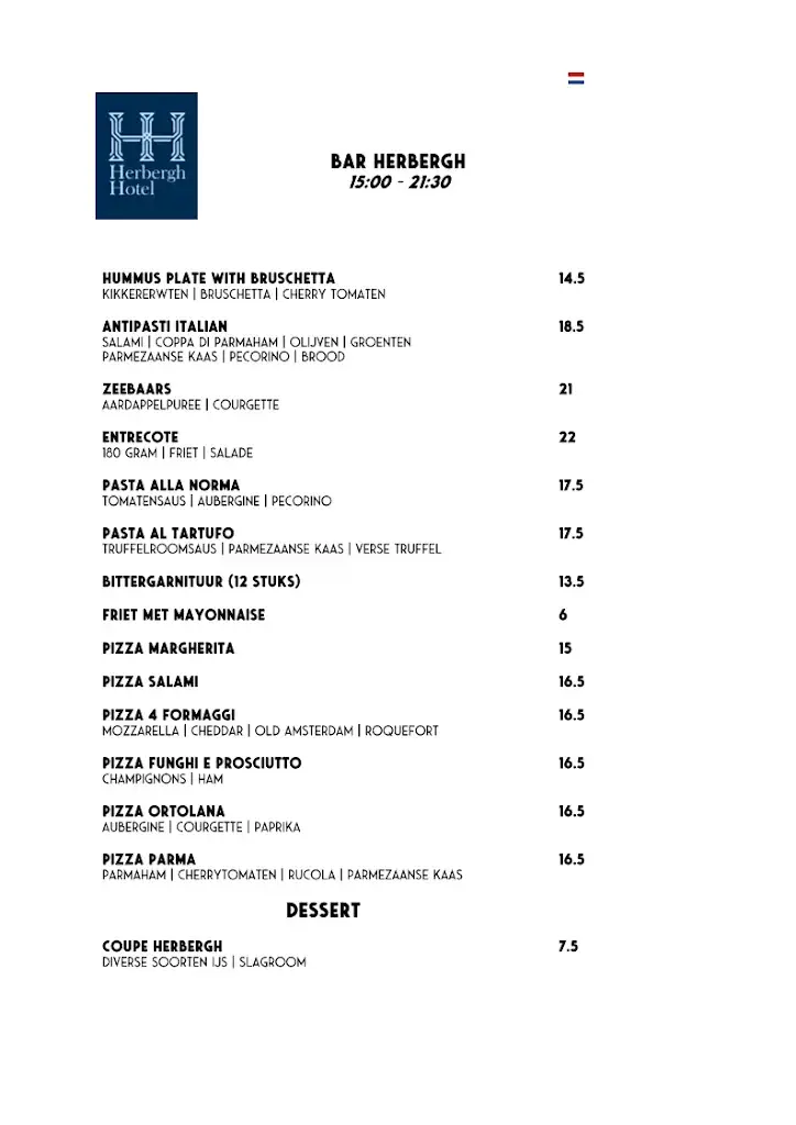 Menu_Restaurant Herbergh_Badhoevedorp_image_1