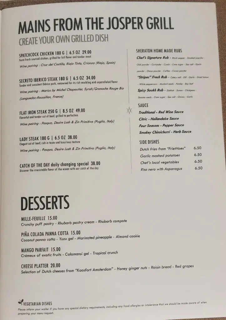 Menu_Stripes Restaurant (At Sheraton Hotel)_Schiphol_image_1