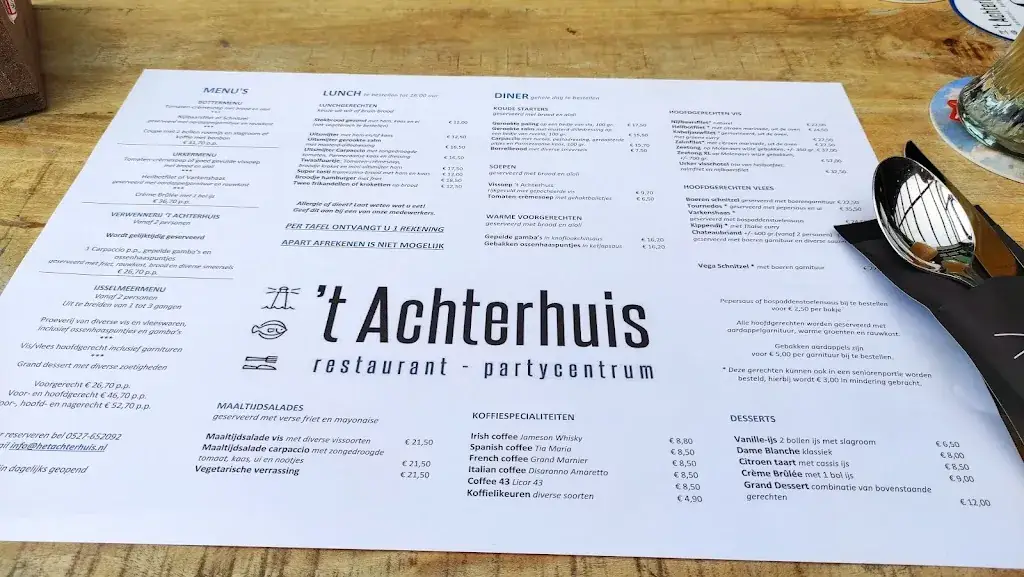 Menü_Restaurant 't Achterhuis_Urk_Bild_2