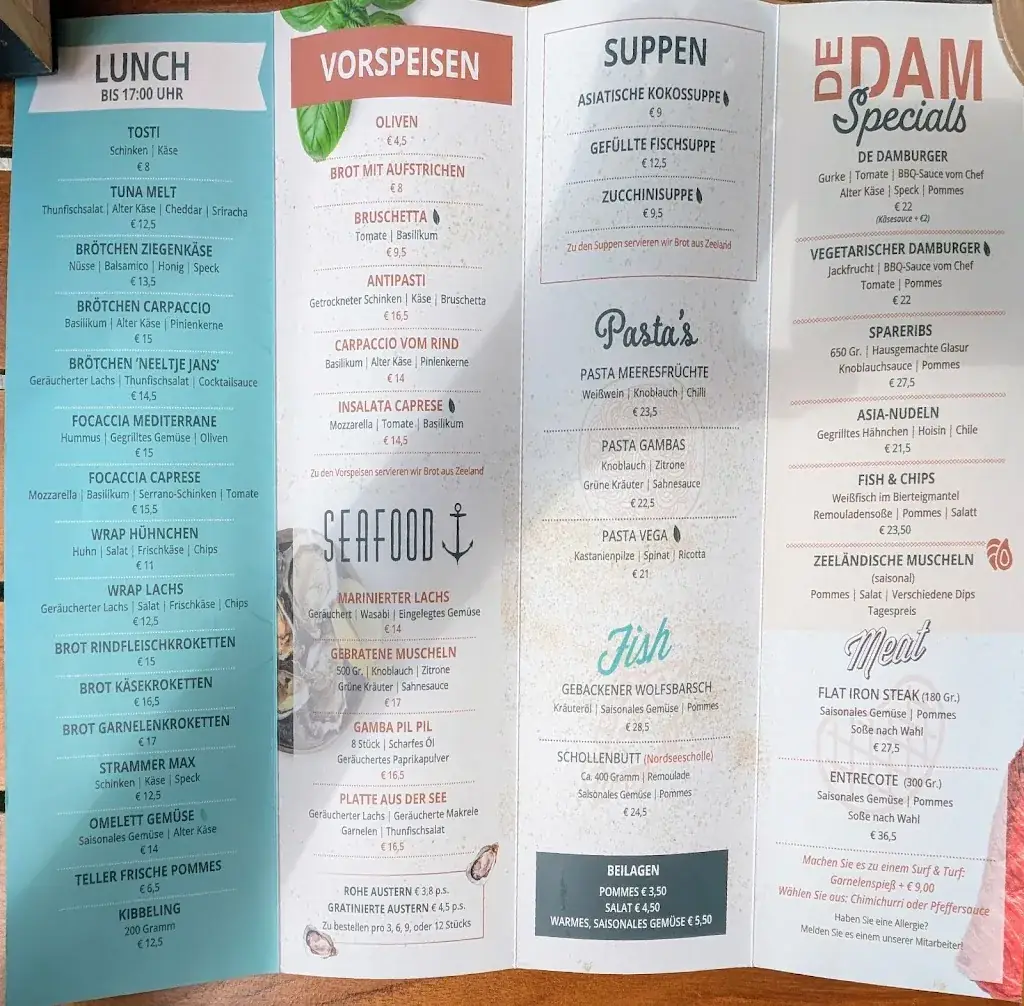 Menu_Strandrestaurant De Dam_Vrouwenpolder_image_1