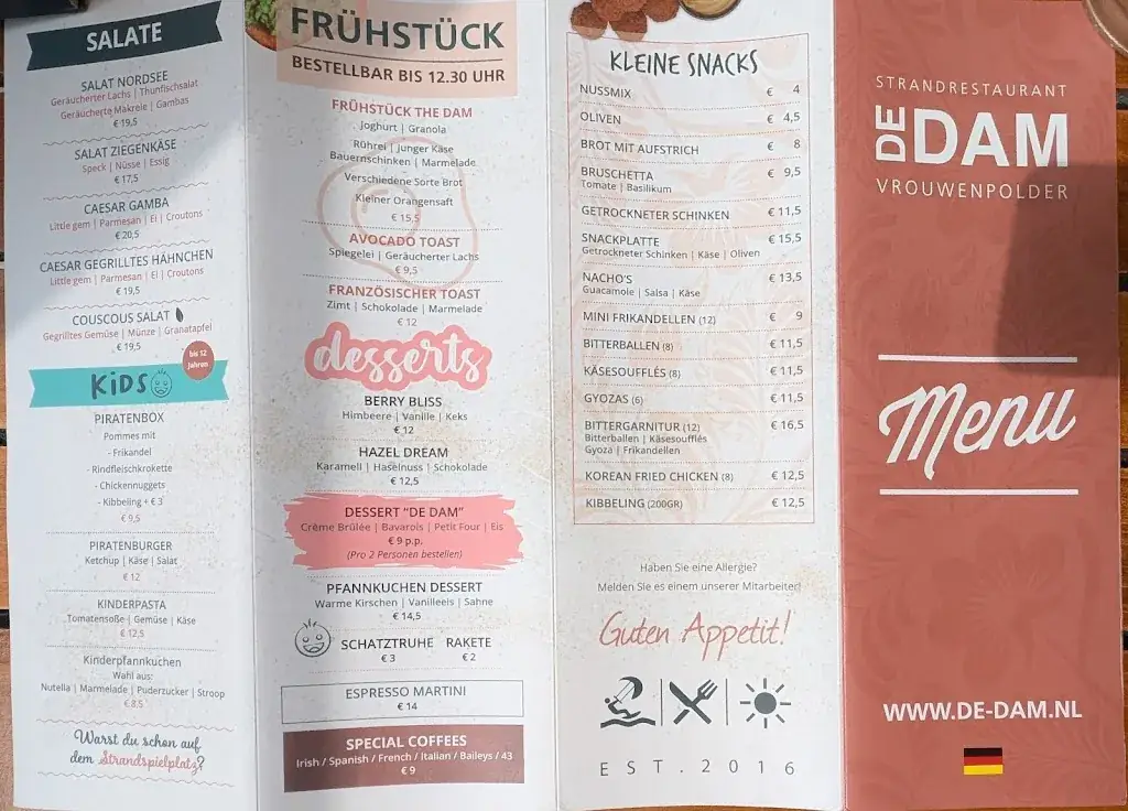 Menu_Strandrestaurant De Dam_Vrouwenpolder_image_2