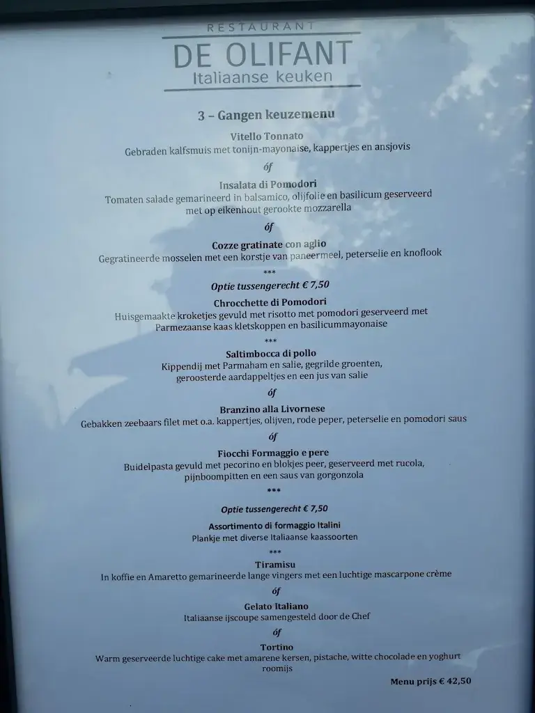 Menu_Restaurant De Olifant_Breukelen_image_1