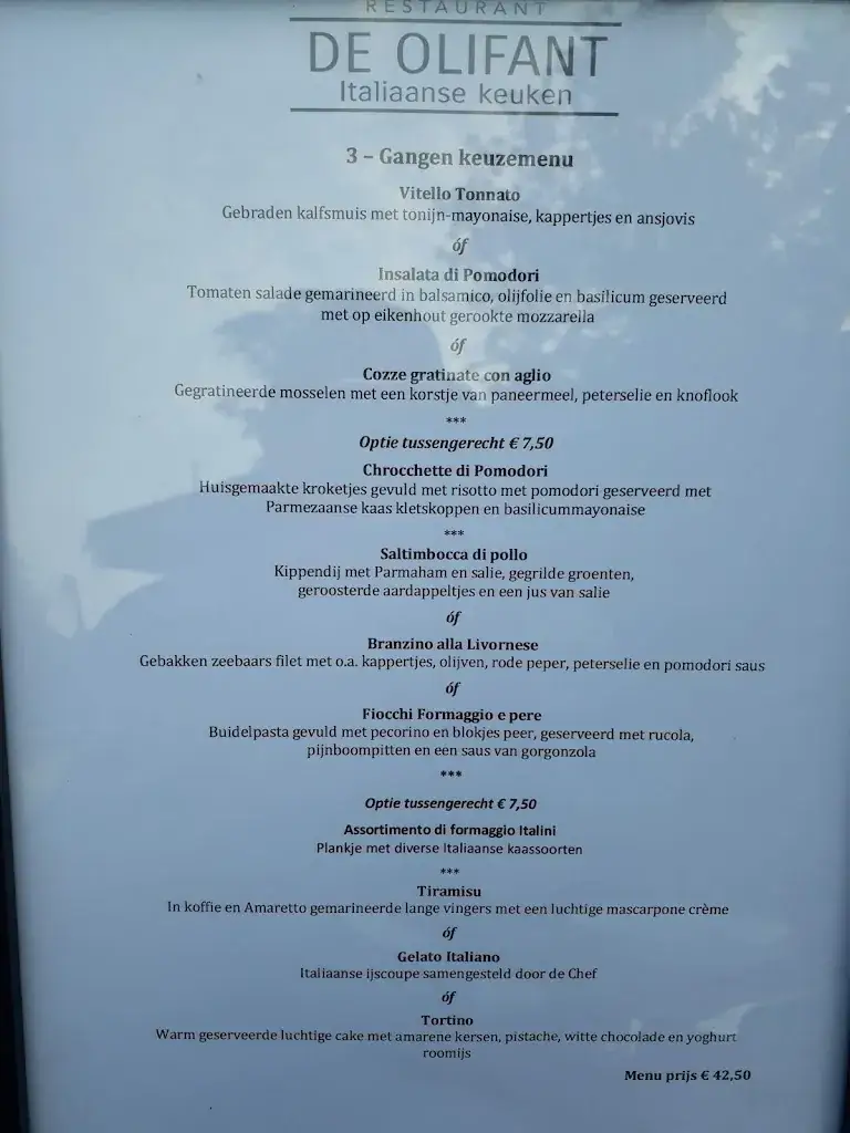 Menu_Restaurant De Olifant_Breukelen_image_2