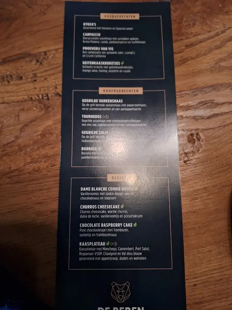 Menü_Restaurant De Beren Amsterdam-Noord_Amsterdam_Bild_2