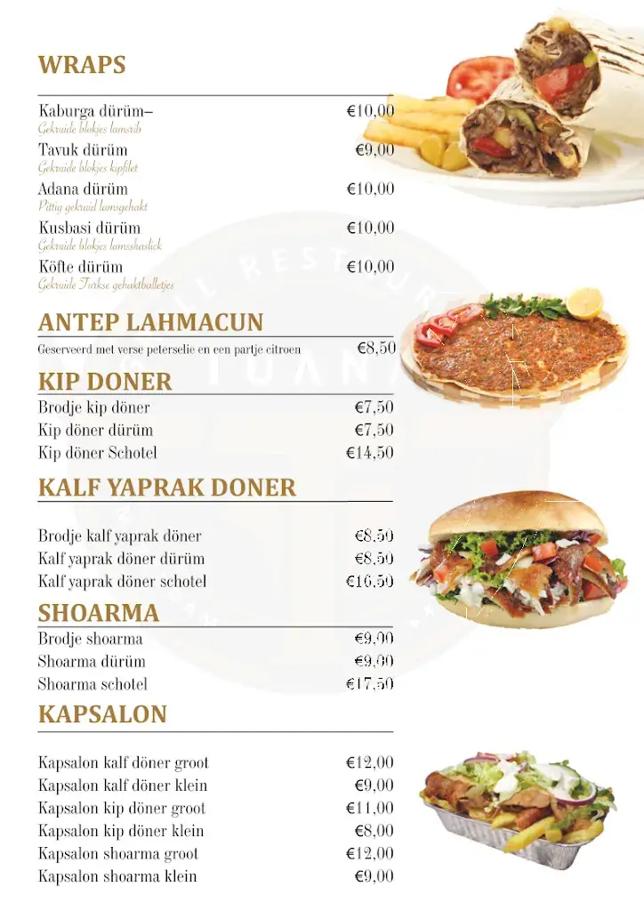 Menu_Tuana Grill Turkish Restaurant Amsterdam_Amsterdam_immagine_3