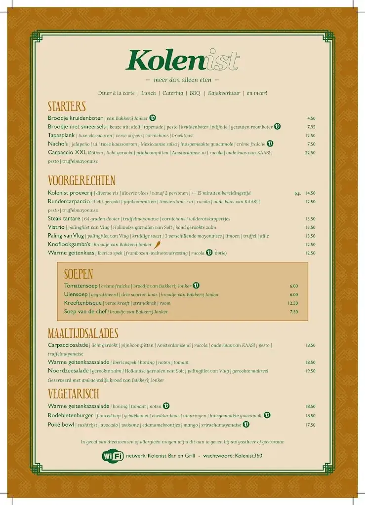 Menü_Kolenist Bar & Grill_Zuid-Scharwoude_Bild_4