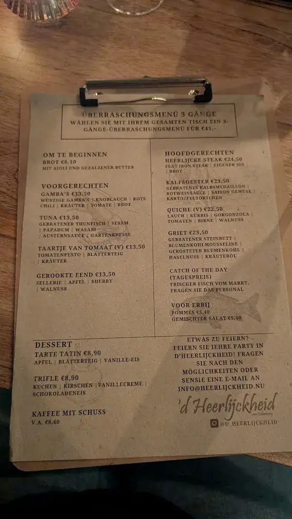 Menu_Restaurant 'd Heerlijckheid_Callantsoog_image_1