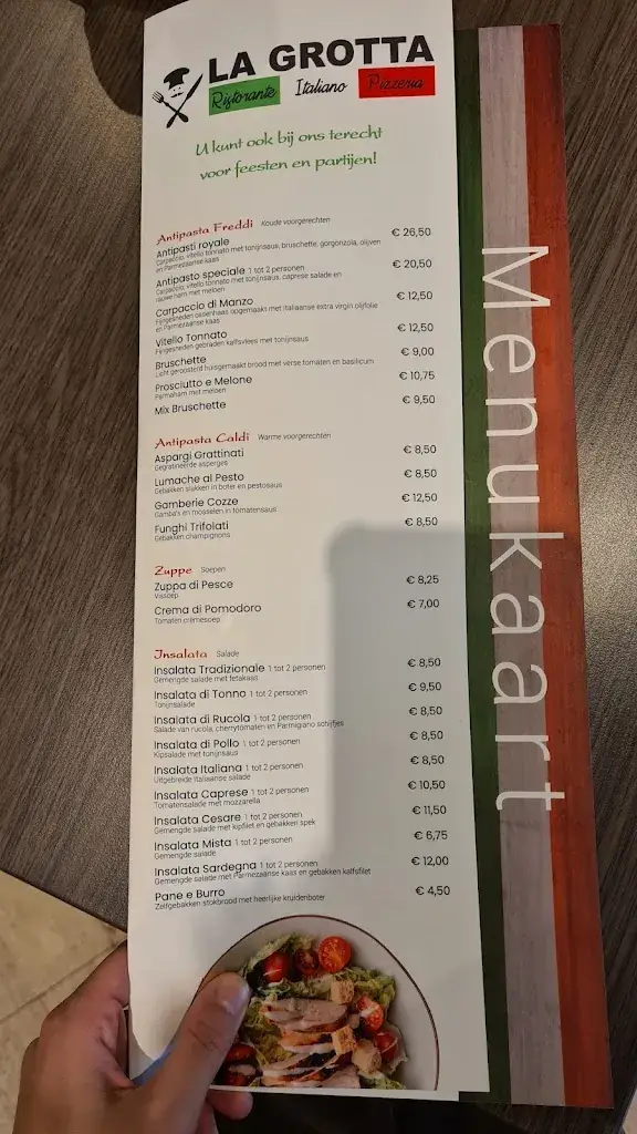 Menu_Italiaans Restaurant La Grotta_Schoorl_immagine_1