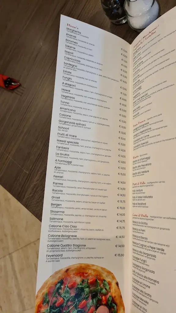 Menu_Italiaans Restaurant La Grotta_Schoorl_immagine_3