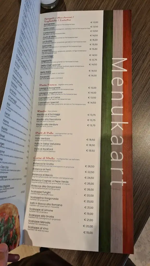 Menu_Italiaans Restaurant La Grotta_Schoorl_immagine_4