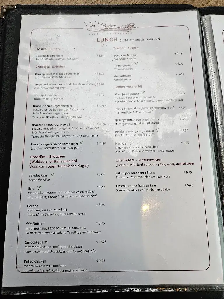 Menü_Café-Restaurant De Slufter_Cocksdorp_Bild_2