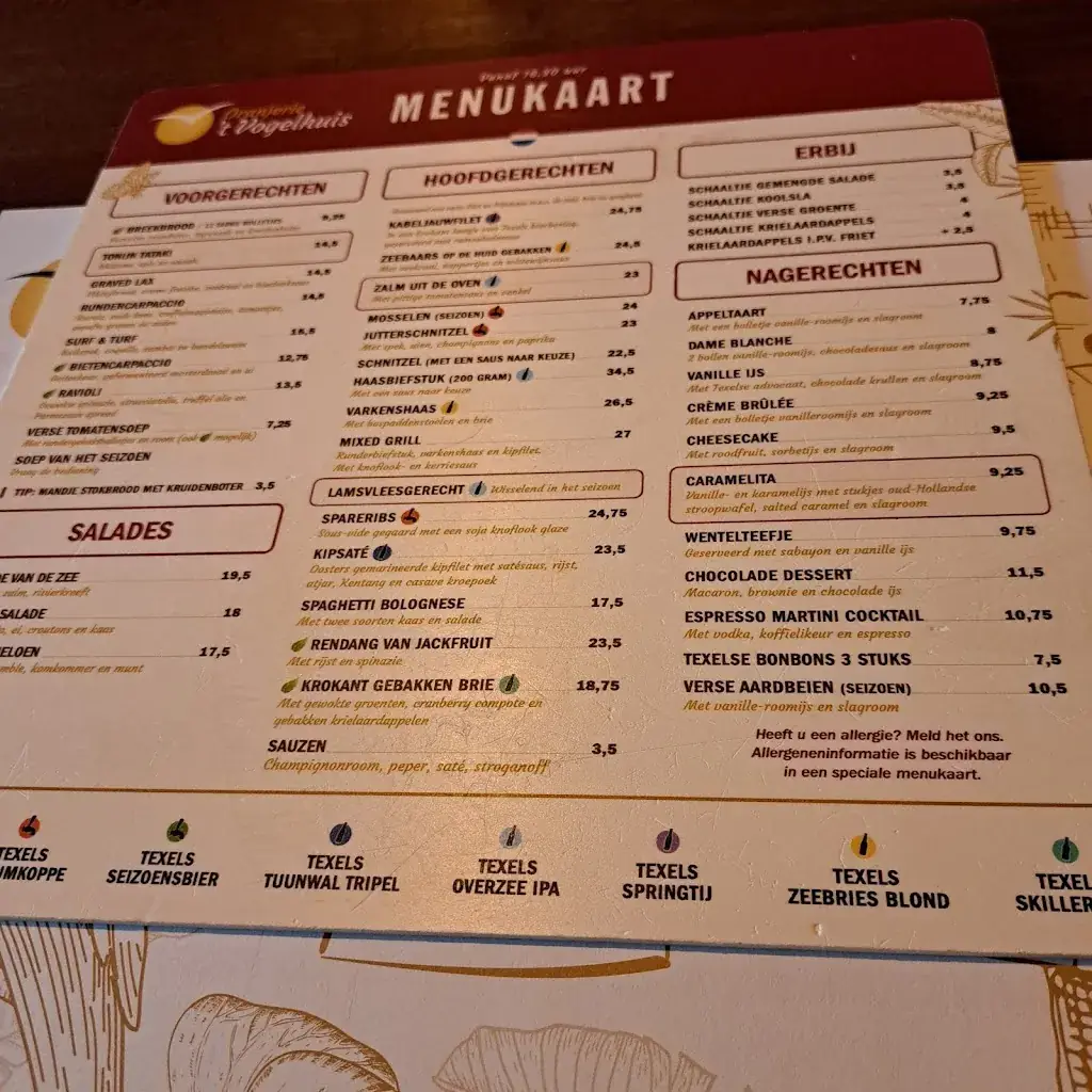 Menu_Restaurant Oranjerie ‘t Vogelhuis_Koog_image_4