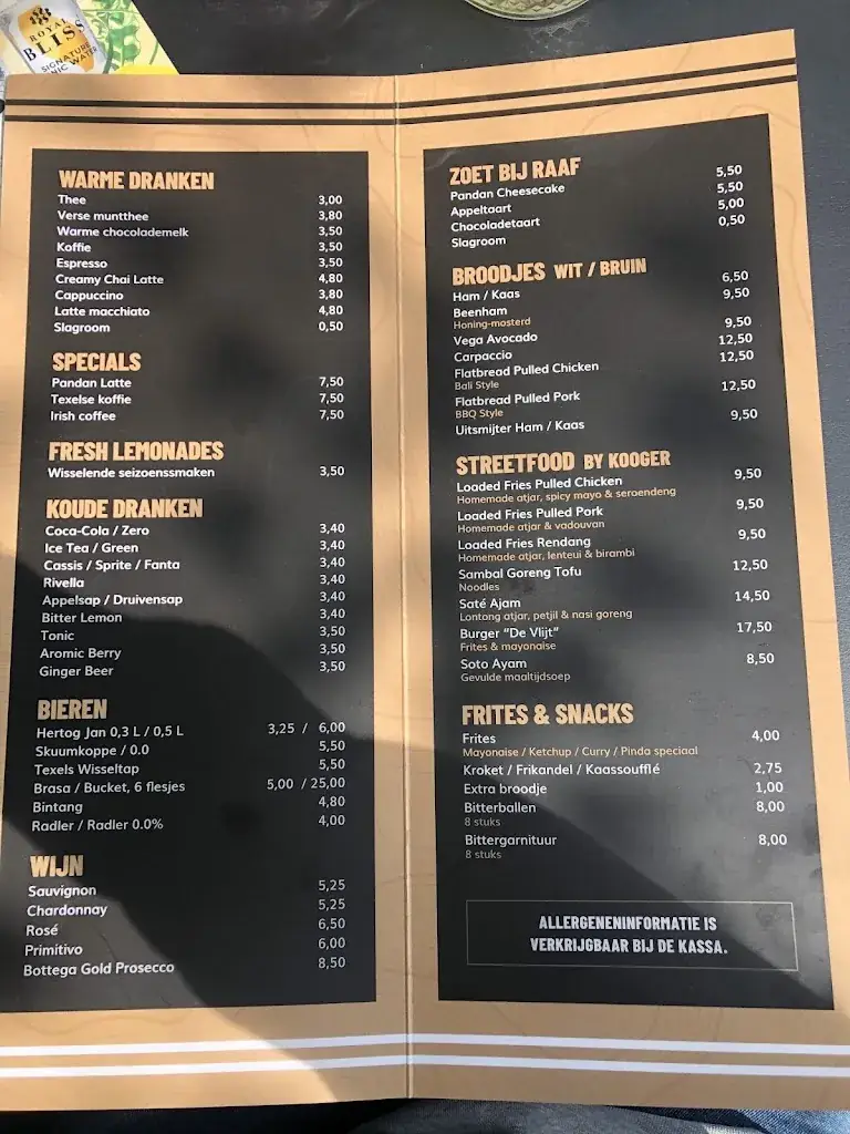 Menu_Airportrestaurant De Vlijt_Cocksdorp_image_1