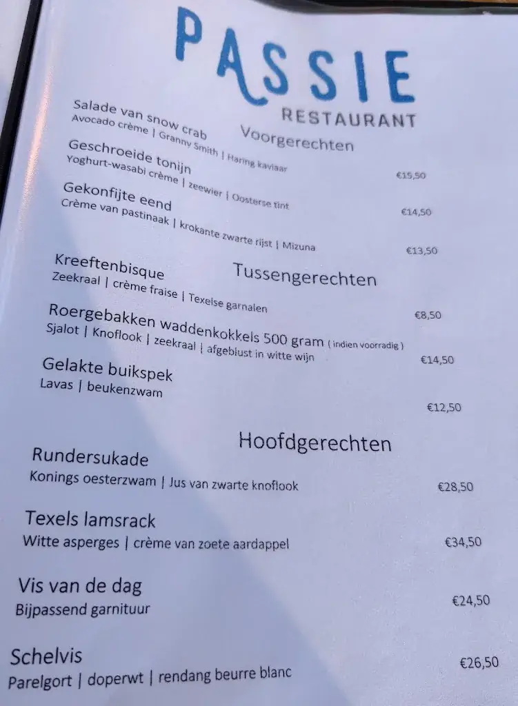 Menu_Restaurant Passie Texel_Koog_imagen_2