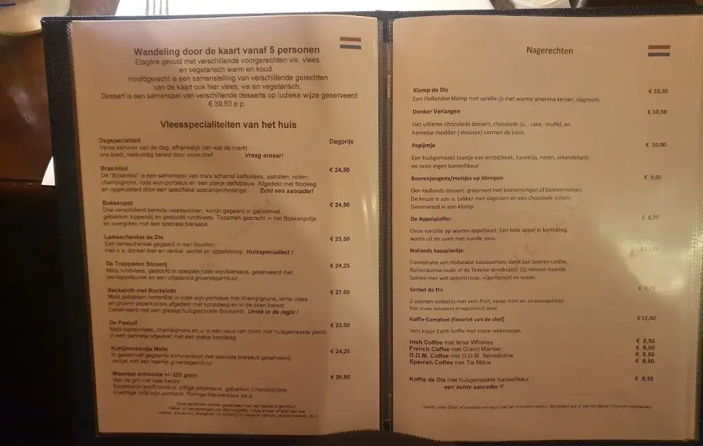 Menu_Spijshuis De Dis_Delft_imagen_2