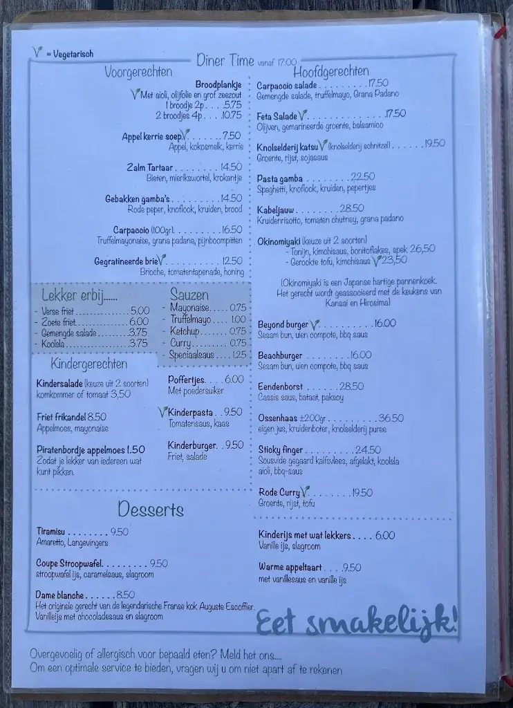Menu_Strandpaviljoen Strandpaal 21_Koog_image_1