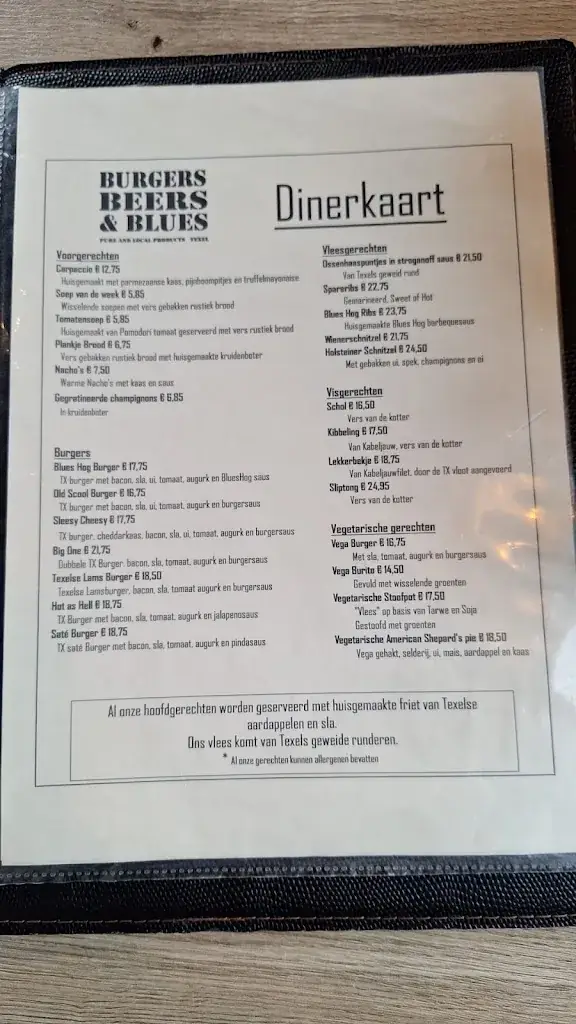 Menu_Burgers, Beers and Blues Texel_Koog_image_3