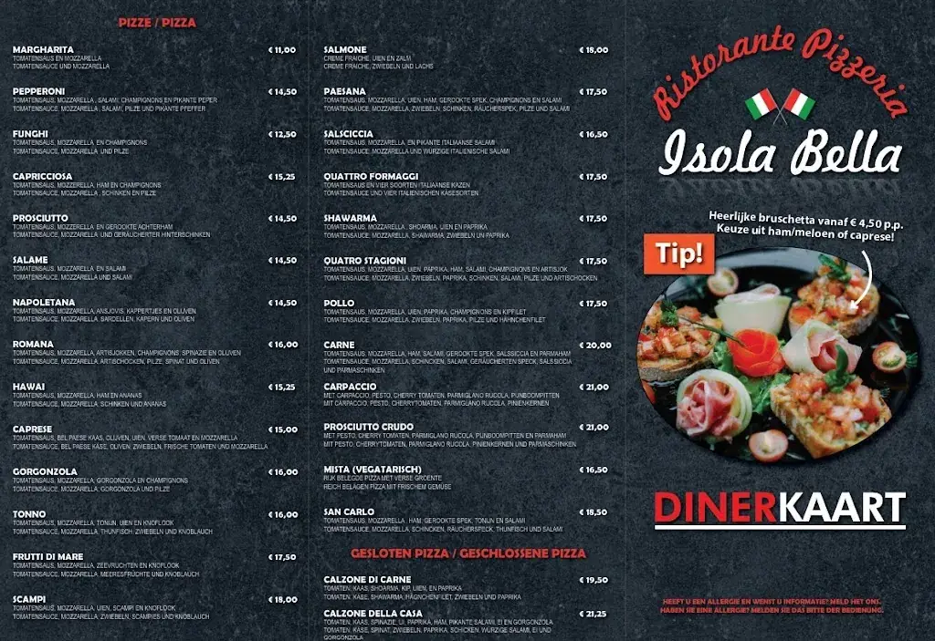 Menu_Italiaans Restaurant Pizzeria Isola Bella_Koog_image_2