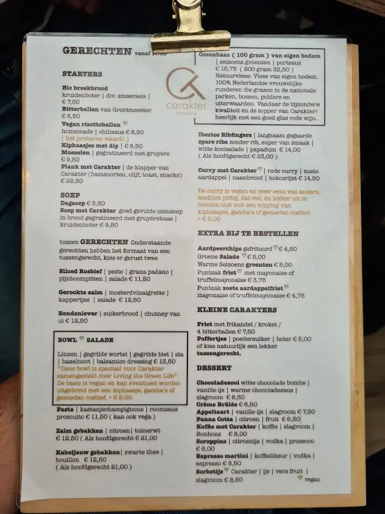 Menu_Brasserie Carakter TEXEL_Koog_immagine_2