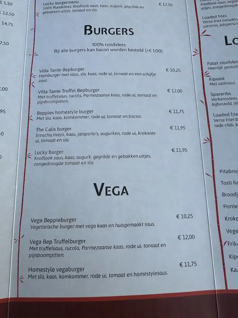 Menu_Villa Tante Bep_Amsterdam_image_1