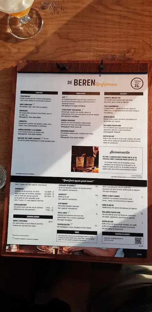 Menu_Restaurant De Beren Den Hoorn_Hoorn_image_2