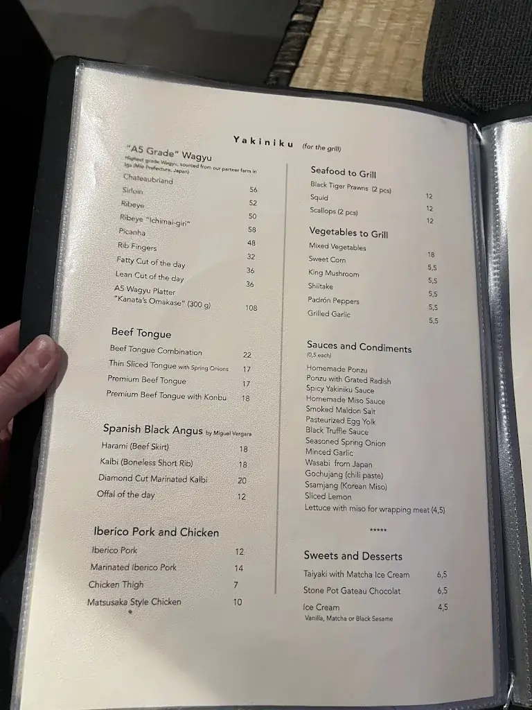 Menu_Wagyu Kanata_Amsterdam_imagen_2