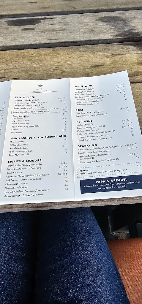 Menu_Papa's Loft House_Amsterdam_immagine_2