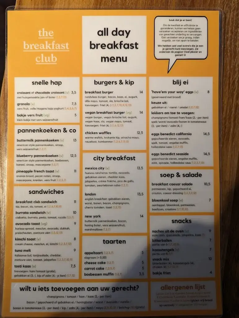 Menu_The Breakfast Club_Amsterdam_imagen_1