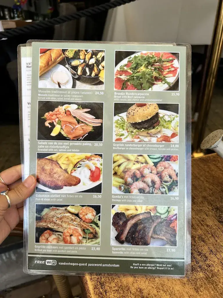 Menu_Restaurant-café Van den Hogen_Volendam_image_1