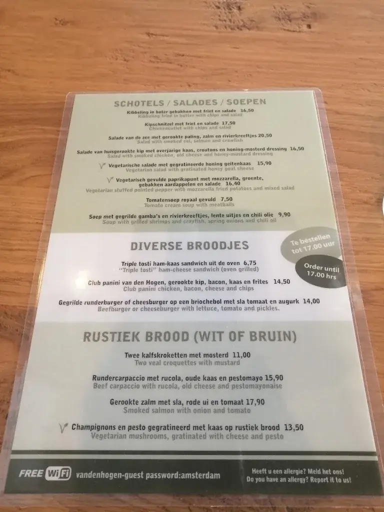 Menu_Restaurant-café Van den Hogen_Volendam_image_2