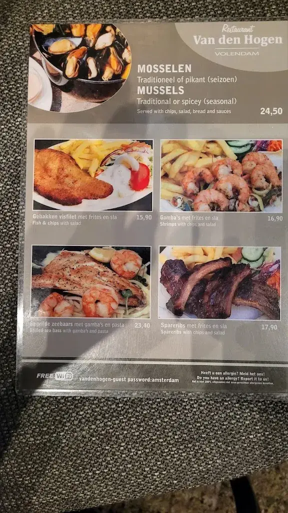 Menu_Restaurant-café Van den Hogen_Volendam_image_3