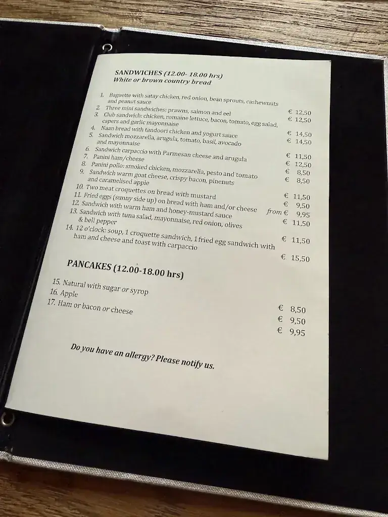 Menu_L'Auberge Damhotel EDAM_Edam_image_1