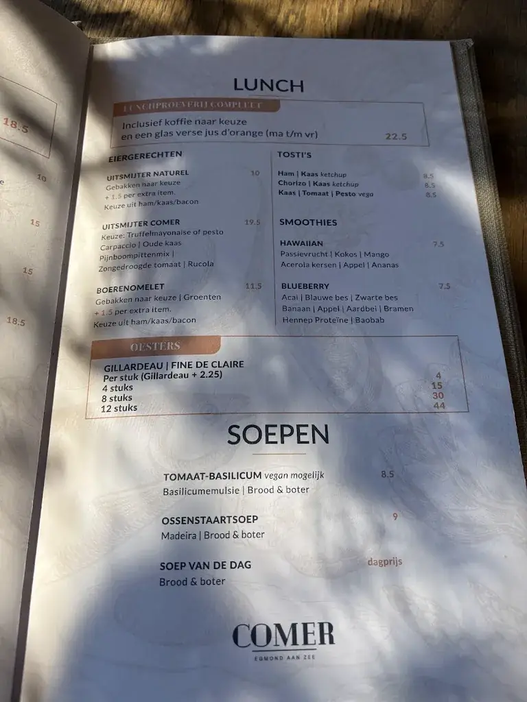 Menu_Comer Egmond aan Zee_Zee_image_2