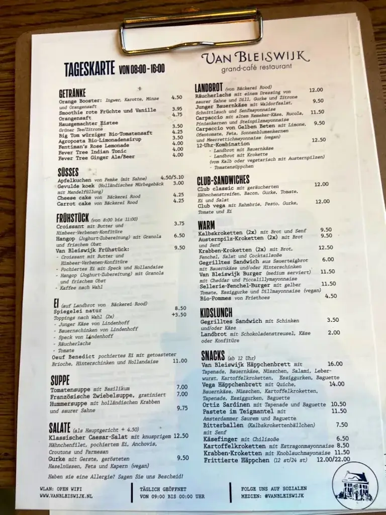 Menü_Grand Cafē Restaurant van Bleiswijk_Enkhuizen_Bild_4