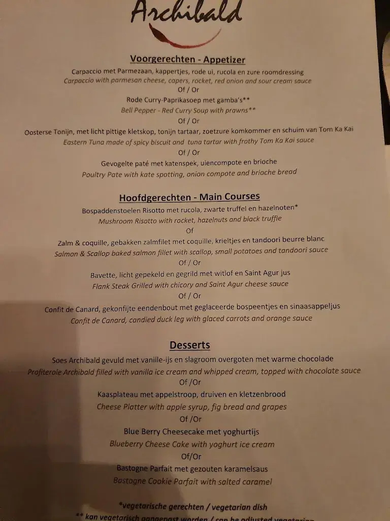 Menu_Grand Café Restaurant Archibald_Bussum_image_2