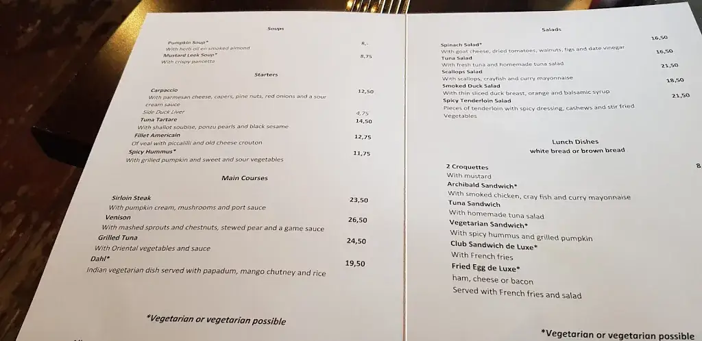 Menu_Grand Café Restaurant Archibald_Bussum_image_3