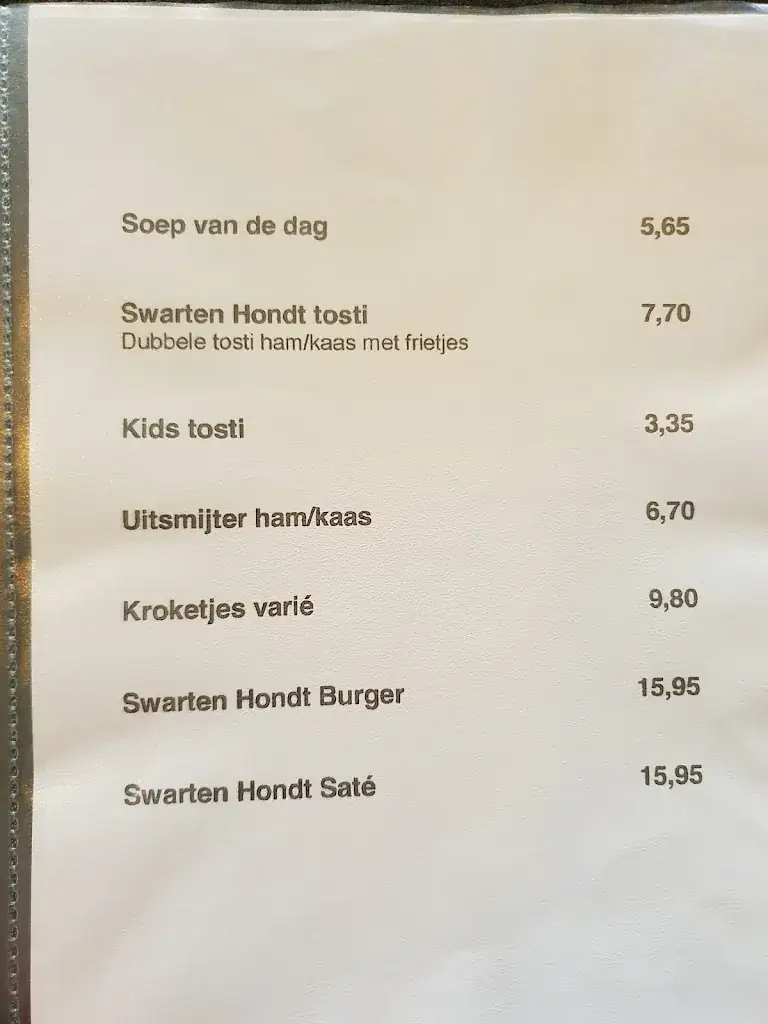 Menü_Eetlokaal In den Swarten Hondt_Haarlem_Bild_1