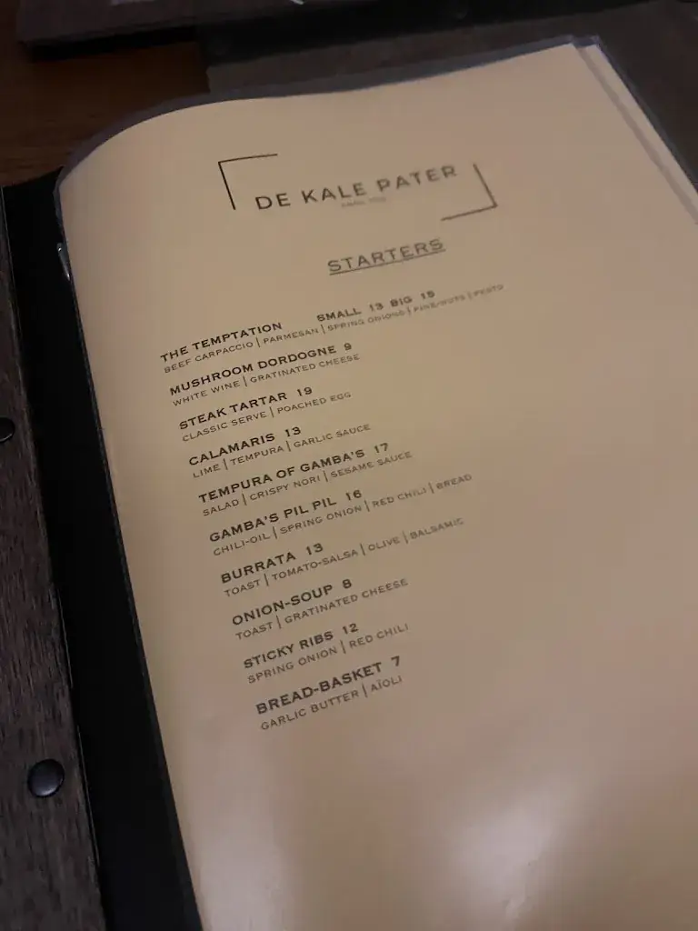 Menu_De Kale Pater Haarlem_Haarlem_image_3