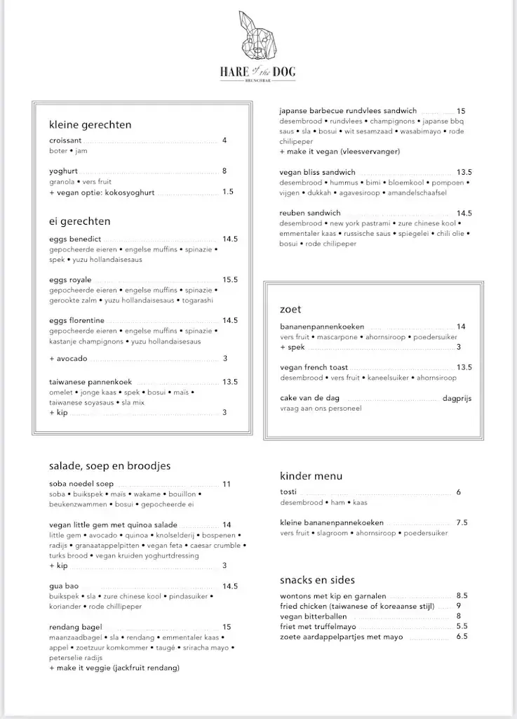 Menu_Hare of the Dog_Haarlem_image_1