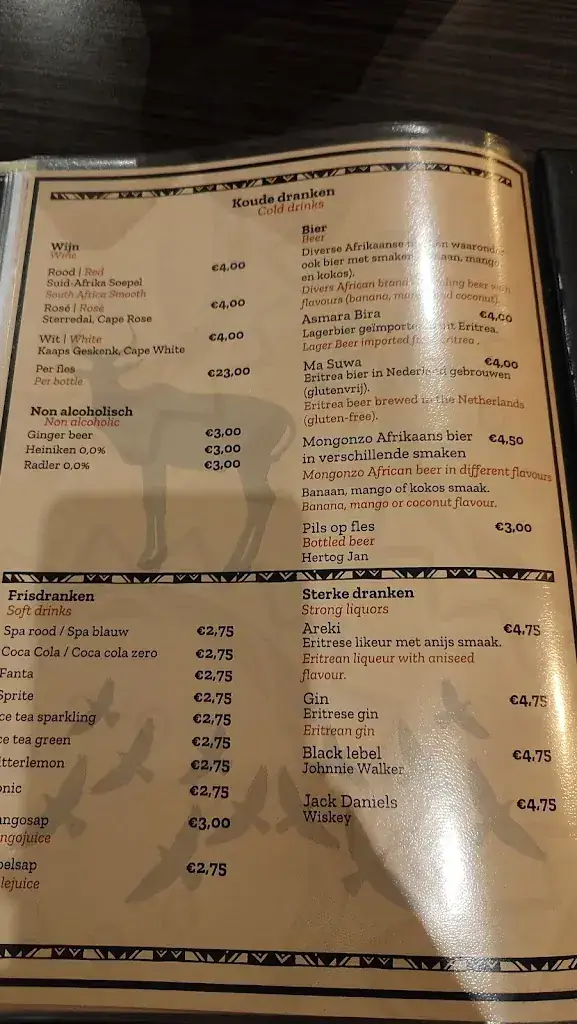 Menu_Afrikaans Restaurant Seni_Almere_image_2