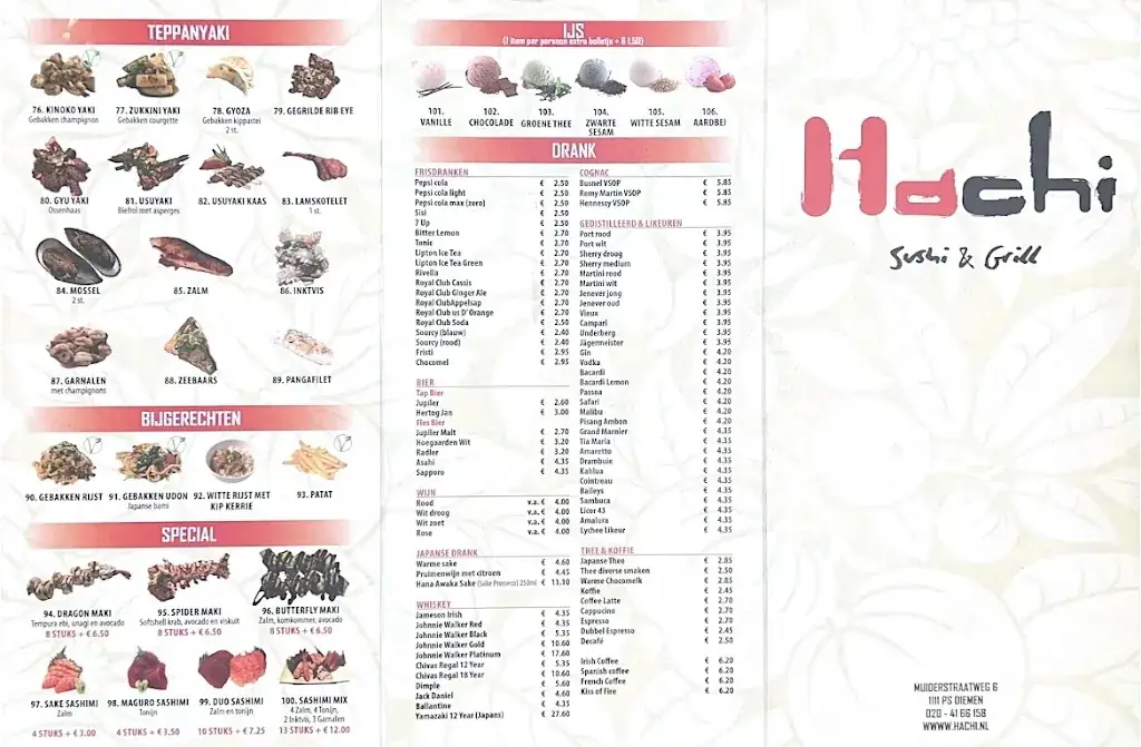 Menu_Japans Restaurant Hachi_Diemen_image_1