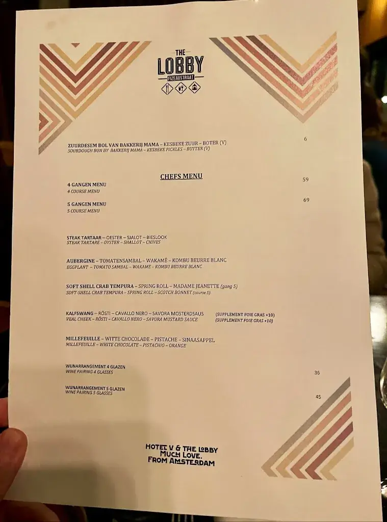 Menu_The Lobby Fizeaustraat_Amsterdam_immagine_1