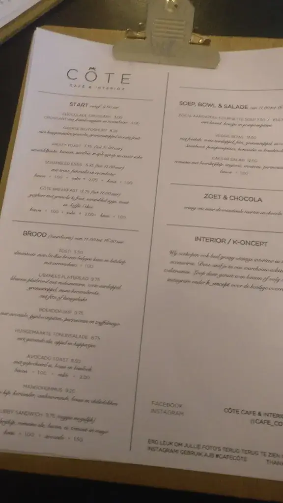 Menu_Côte Café & Interior_Heemstede_imagen_2