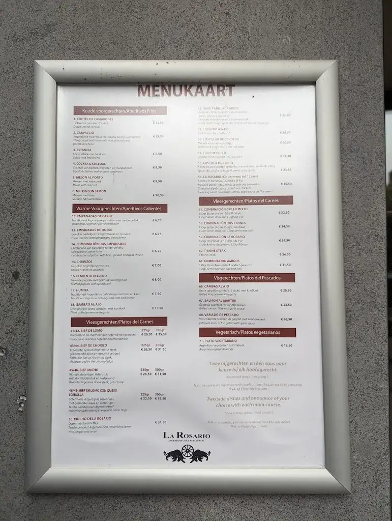 Menu_La Rosario Heemstede Argentijns Grill Restaurant_Heemstede_image_1