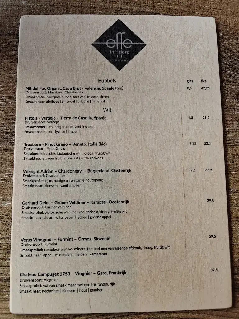 Menu_Restaurant eFFe in 't dorp_Julianadorp_image_1