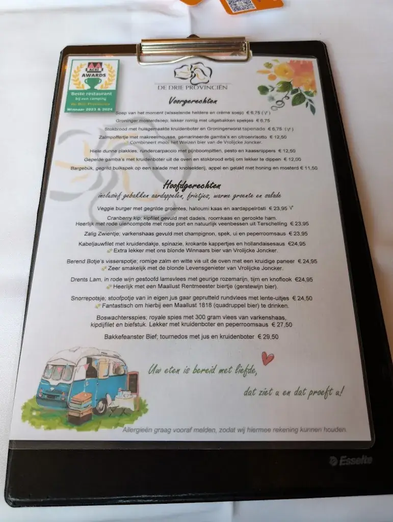 Menu_Restaurant De Drie Provinciën_Een-West_immagine_1