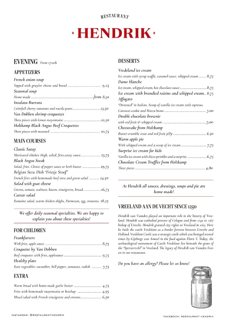 Menü_Restaurant Hendrik_Vreeland_Bild_1